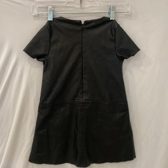Zara kids faux leather (pleather) very soft shirt dress with pockets sz 6 - Picture 5 of 6